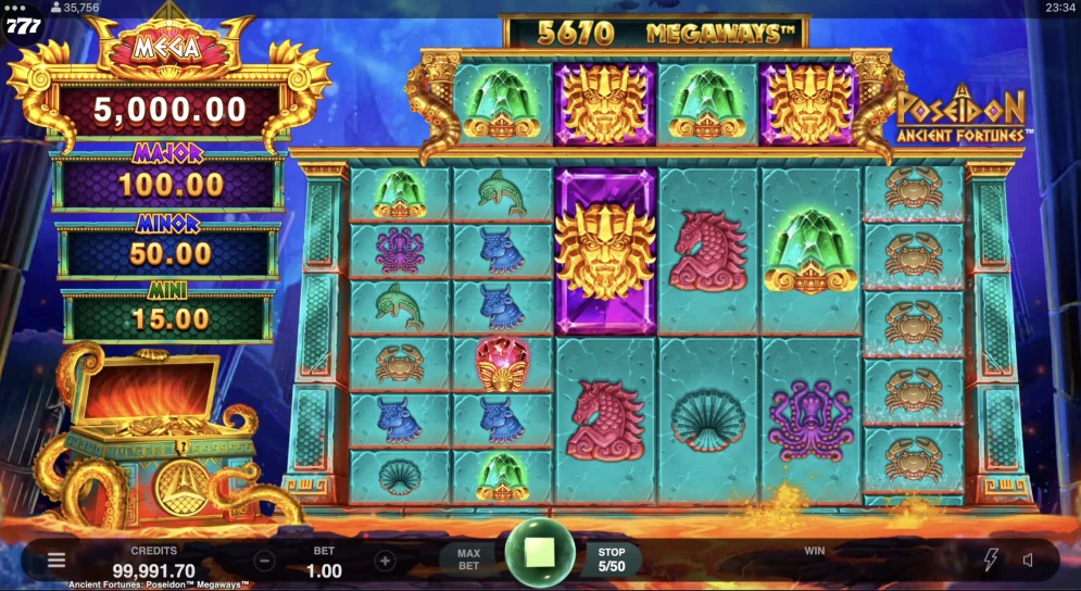 Ancient Fortunes Poseidon Megaways
